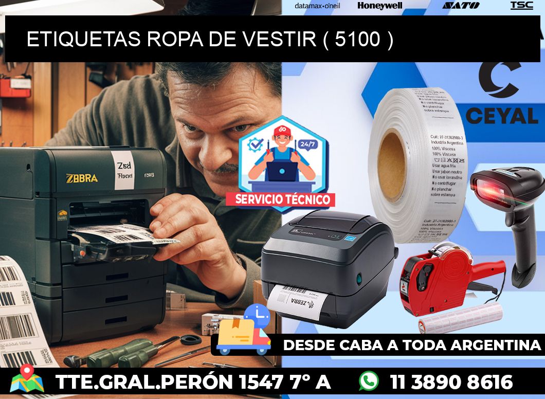 ETIQUETAS ROPA DE VESTIR ( 5100 )