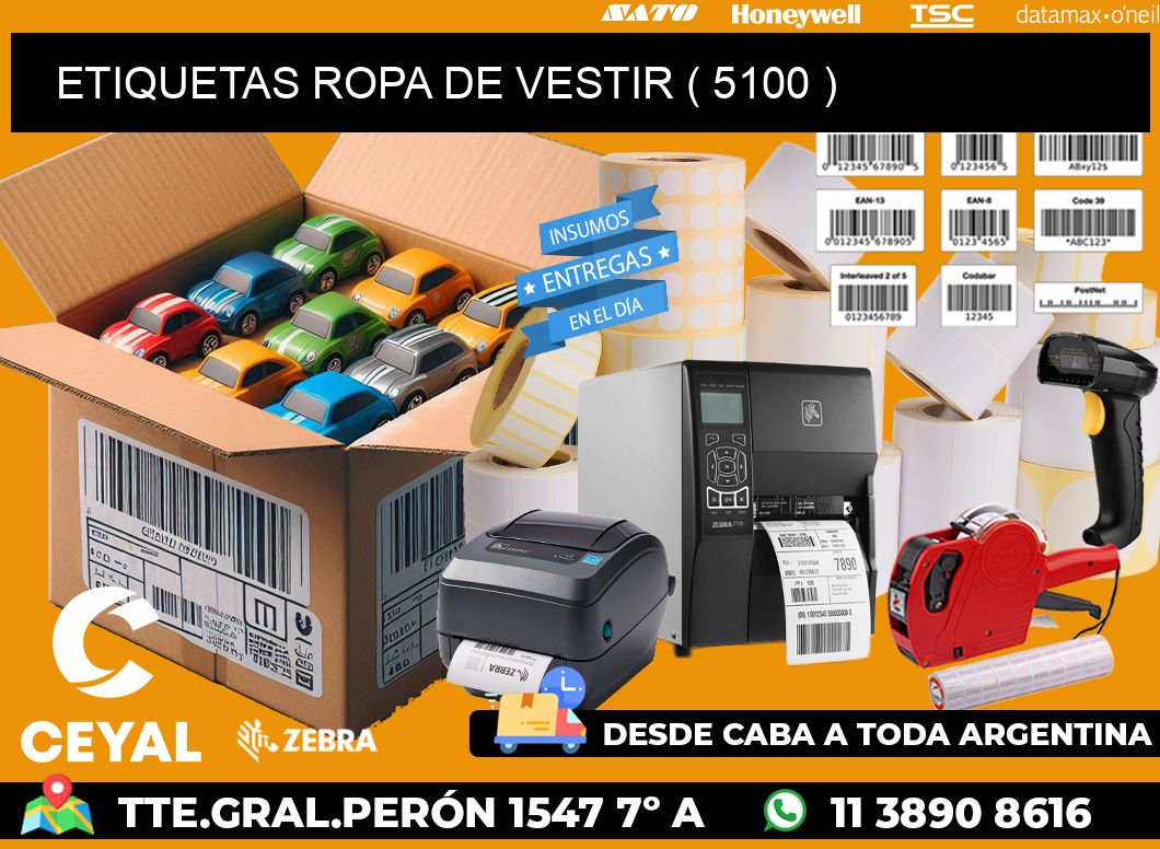 ETIQUETAS ROPA DE VESTIR ( 5100 )
