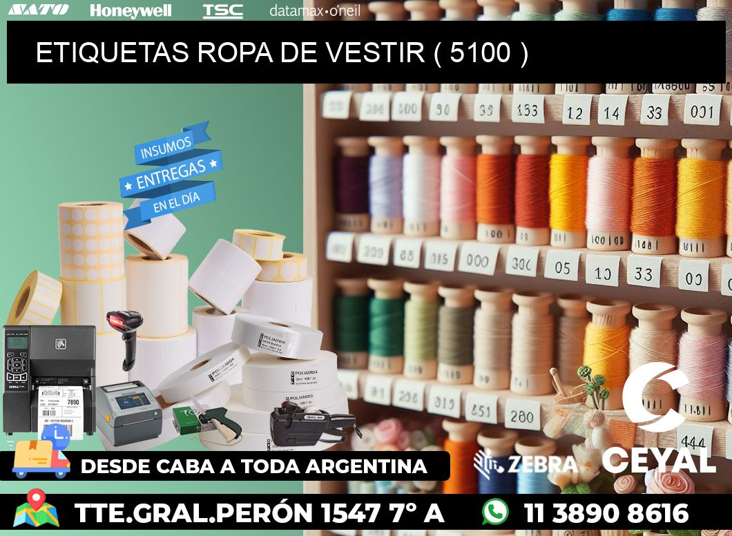 ETIQUETAS ROPA DE VESTIR ( 5100 )