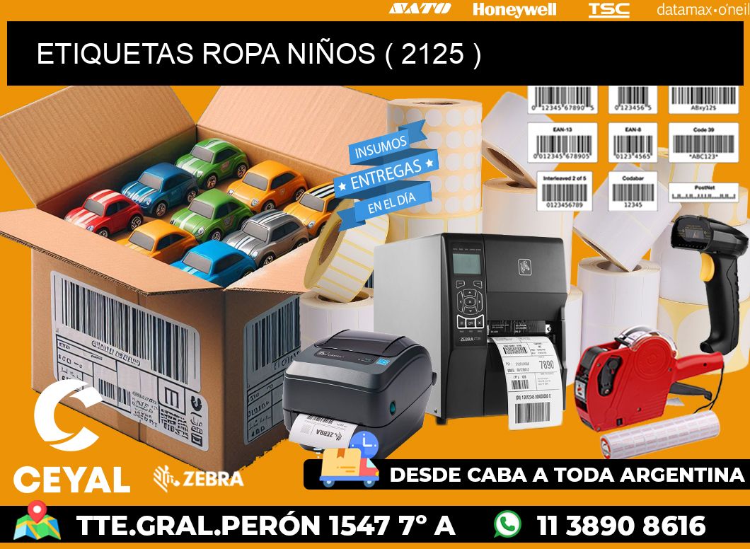 ETIQUETAS ROPA NIÑOS ( 2125 )