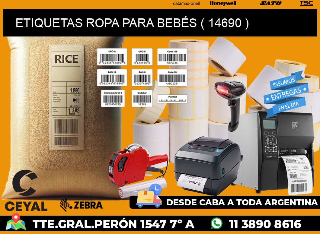 ETIQUETAS ROPA PARA BEBÉS ( 14690 )