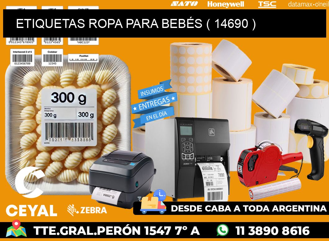 ETIQUETAS ROPA PARA BEBÉS ( 14690 )