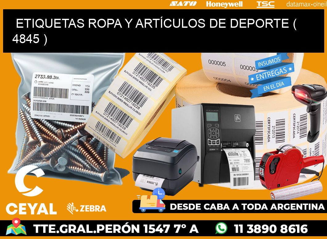 ETIQUETAS ROPA Y ARTÍCULOS DE DEPORTE ( 4845 )