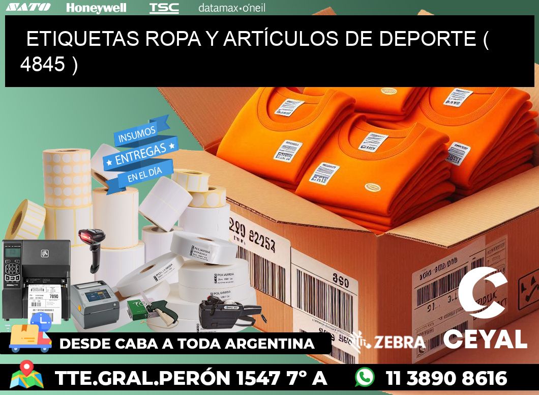 ETIQUETAS ROPA Y ARTÍCULOS DE DEPORTE ( 4845 )
