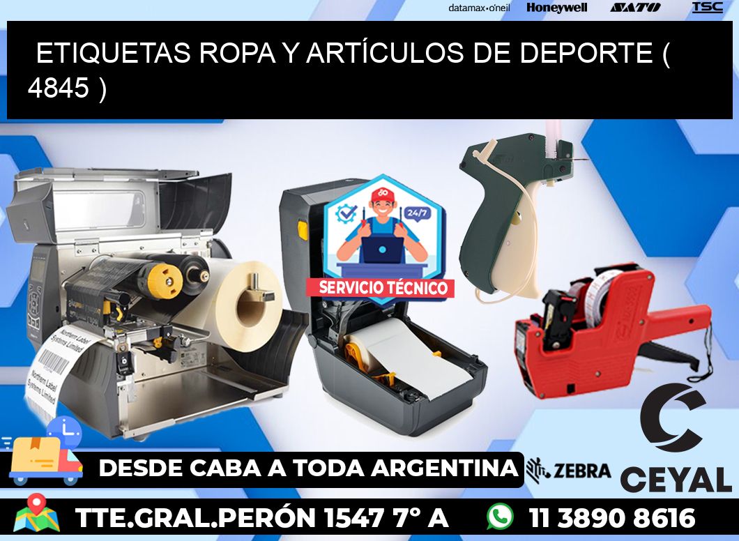 ETIQUETAS ROPA Y ARTÍCULOS DE DEPORTE ( 4845 )