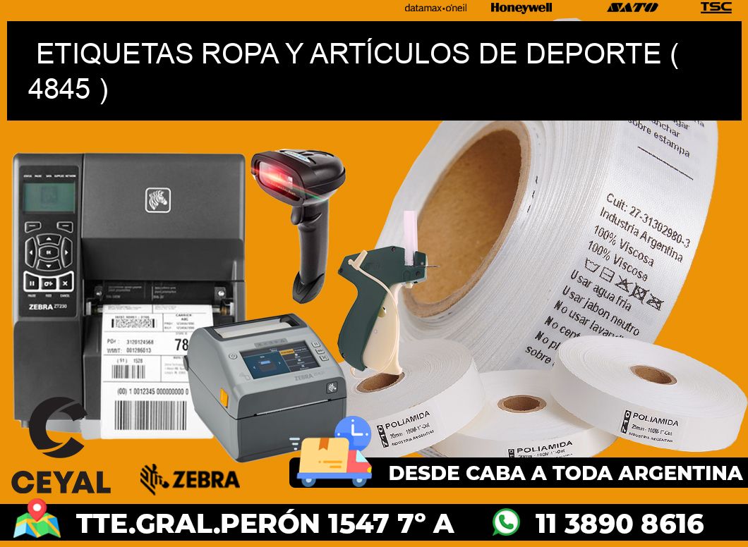 ETIQUETAS ROPA Y ARTÍCULOS DE DEPORTE ( 4845 )