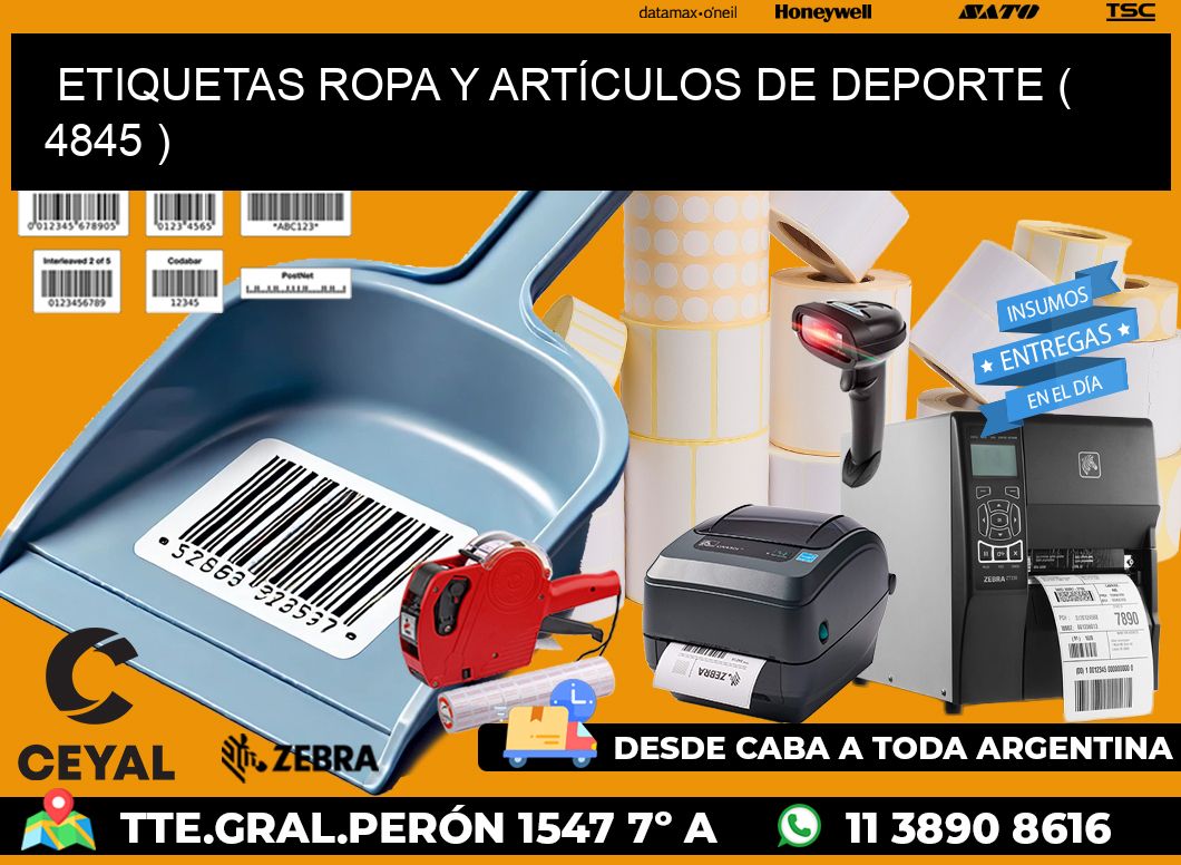 ETIQUETAS ROPA Y ARTÍCULOS DE DEPORTE ( 4845 )
