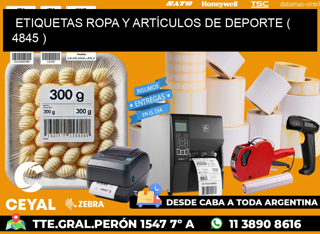 ETIQUETAS ROPA Y ARTÍCULOS DE DEPORTE ( 4845 )