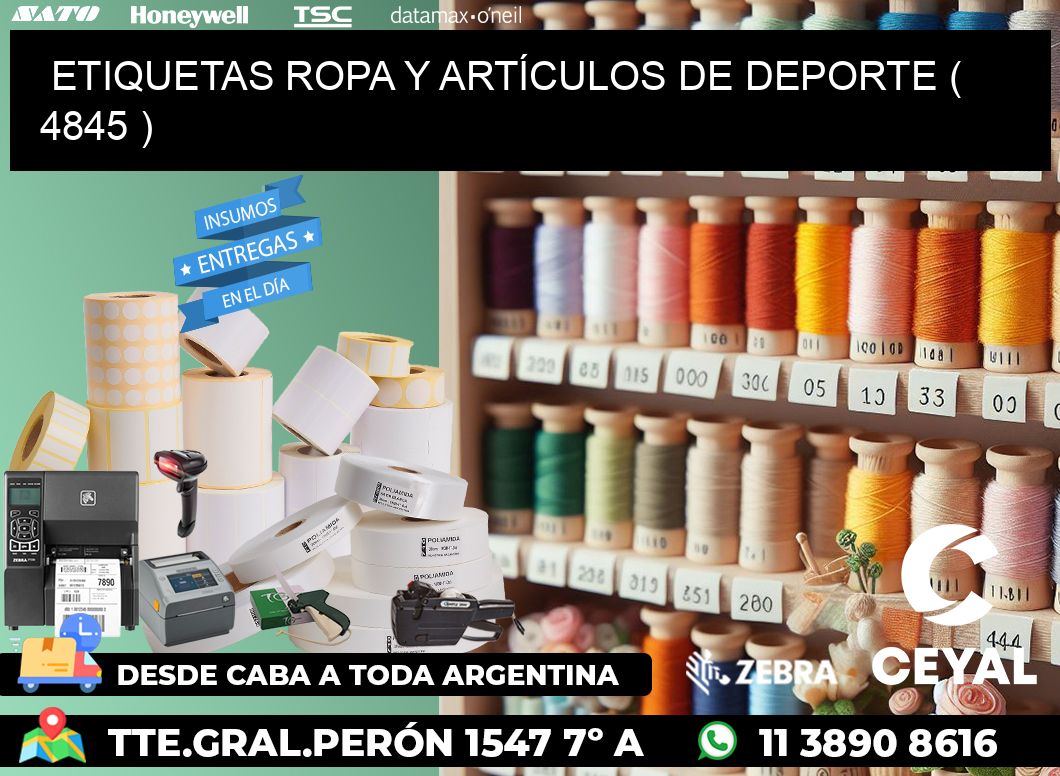 ETIQUETAS ROPA Y ARTÍCULOS DE DEPORTE ( 4845 )