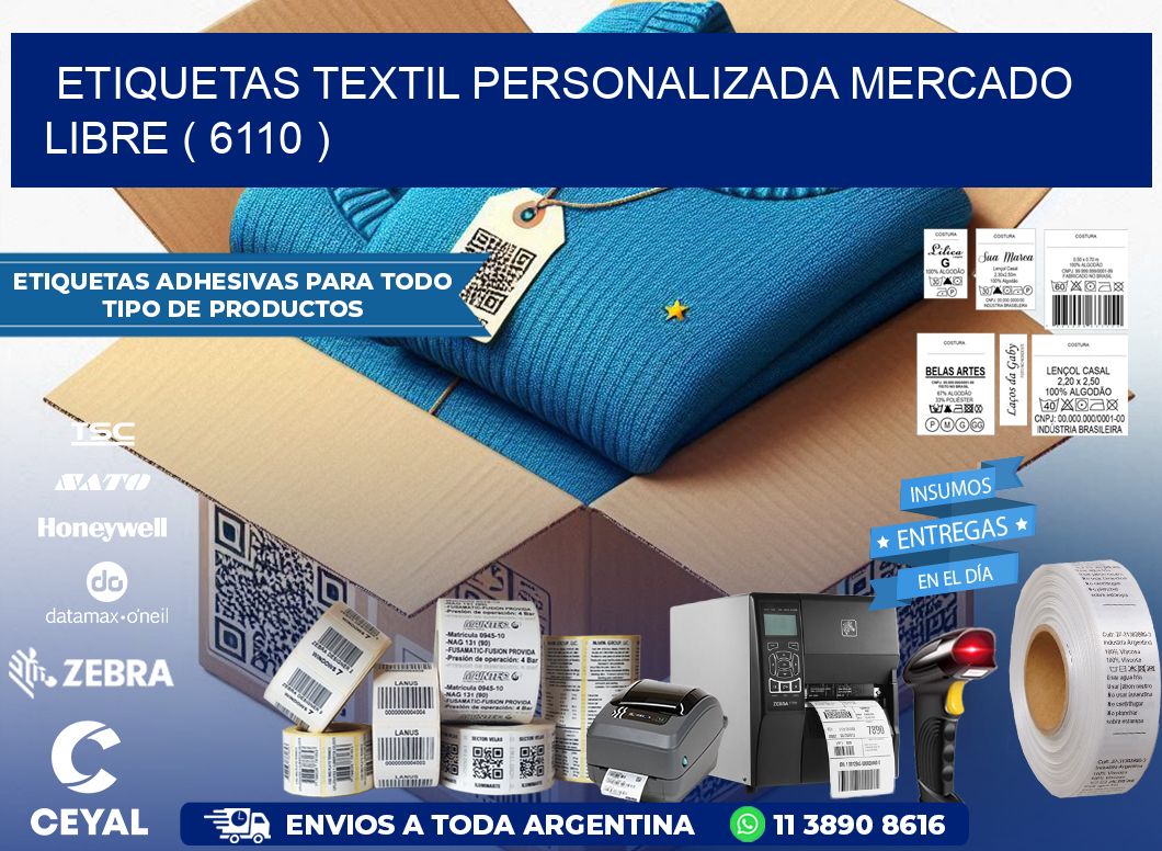 ETIQUETAS TEXTIL PERSONALIZADA MERCADO LIBRE ( 6110 )
