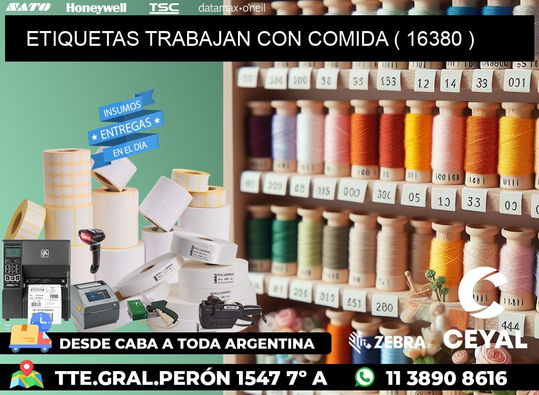 ETIQUETAS TRABAJAN CON COMIDA ( 16380 )