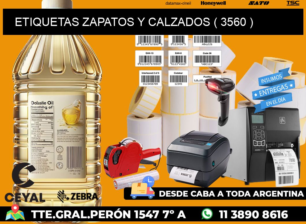 ETIQUETAS ZAPATOS Y CALZADOS ( 3560 )