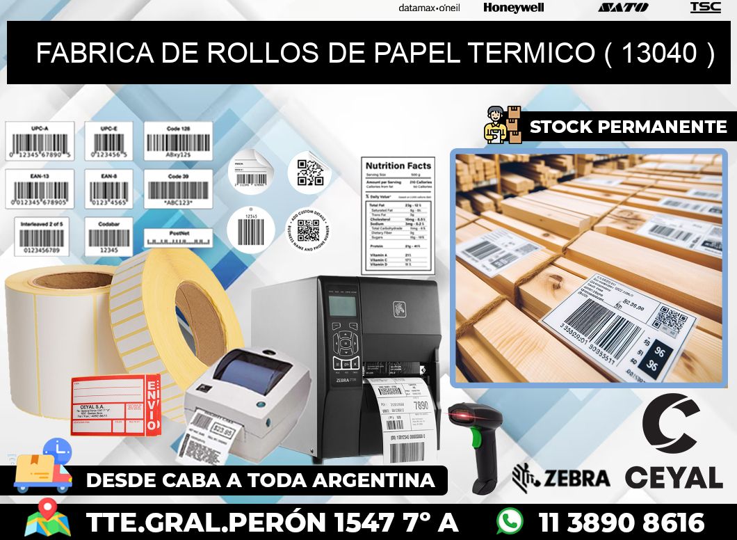 FABRICA DE ROLLOS DE PAPEL TERMICO ( 13040 )