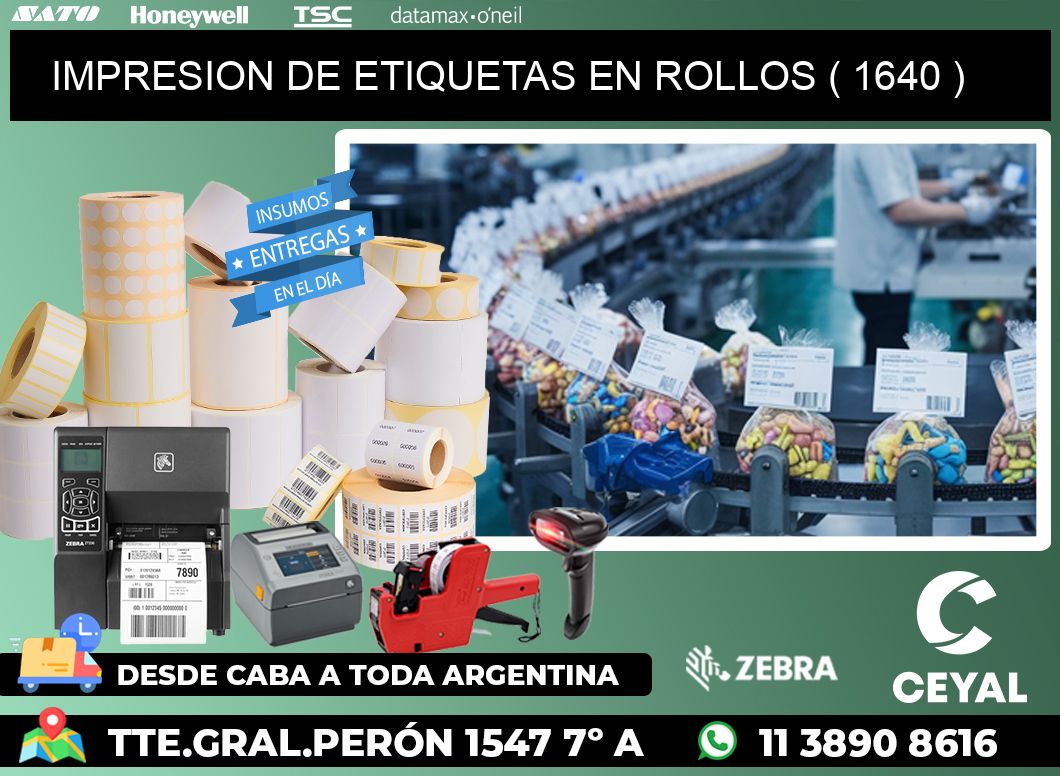 IMPRESION DE ETIQUETAS EN ROLLOS ( 1640 )