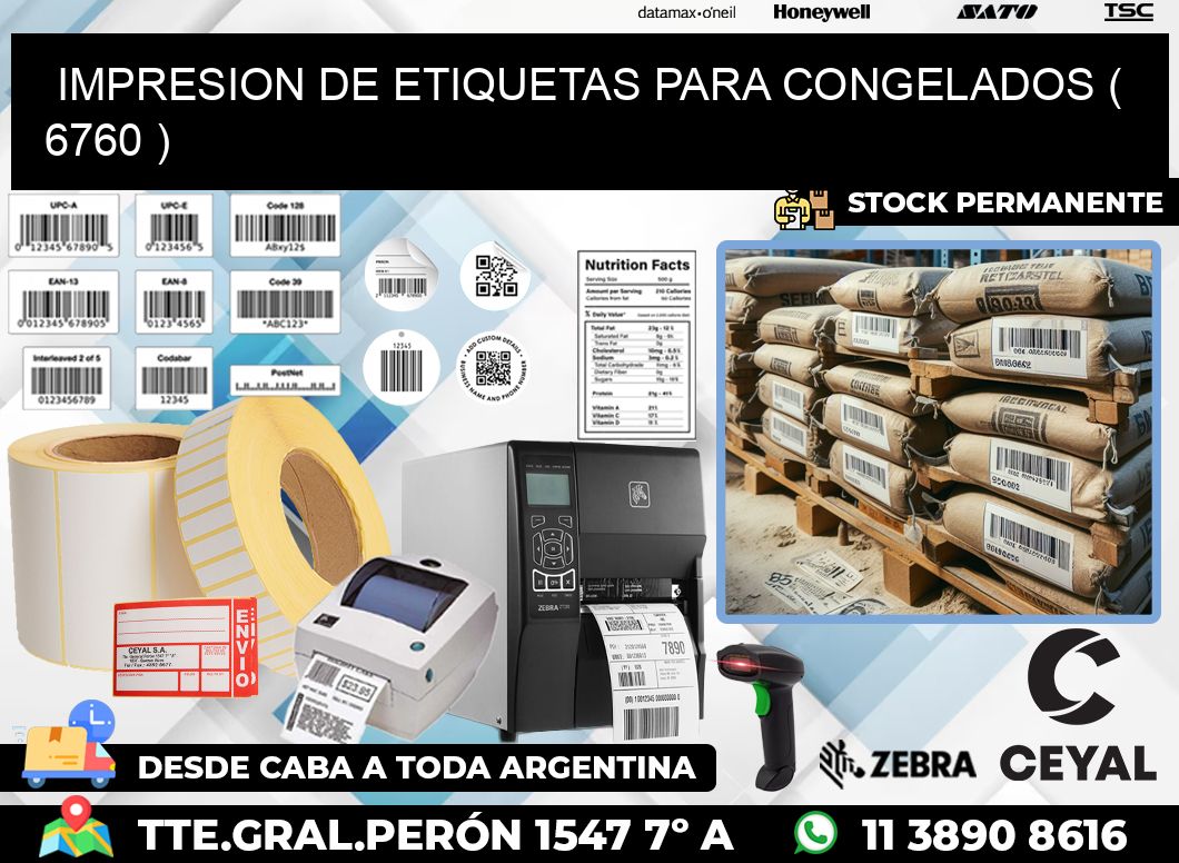 IMPRESION DE ETIQUETAS PARA CONGELADOS ( 6760 )