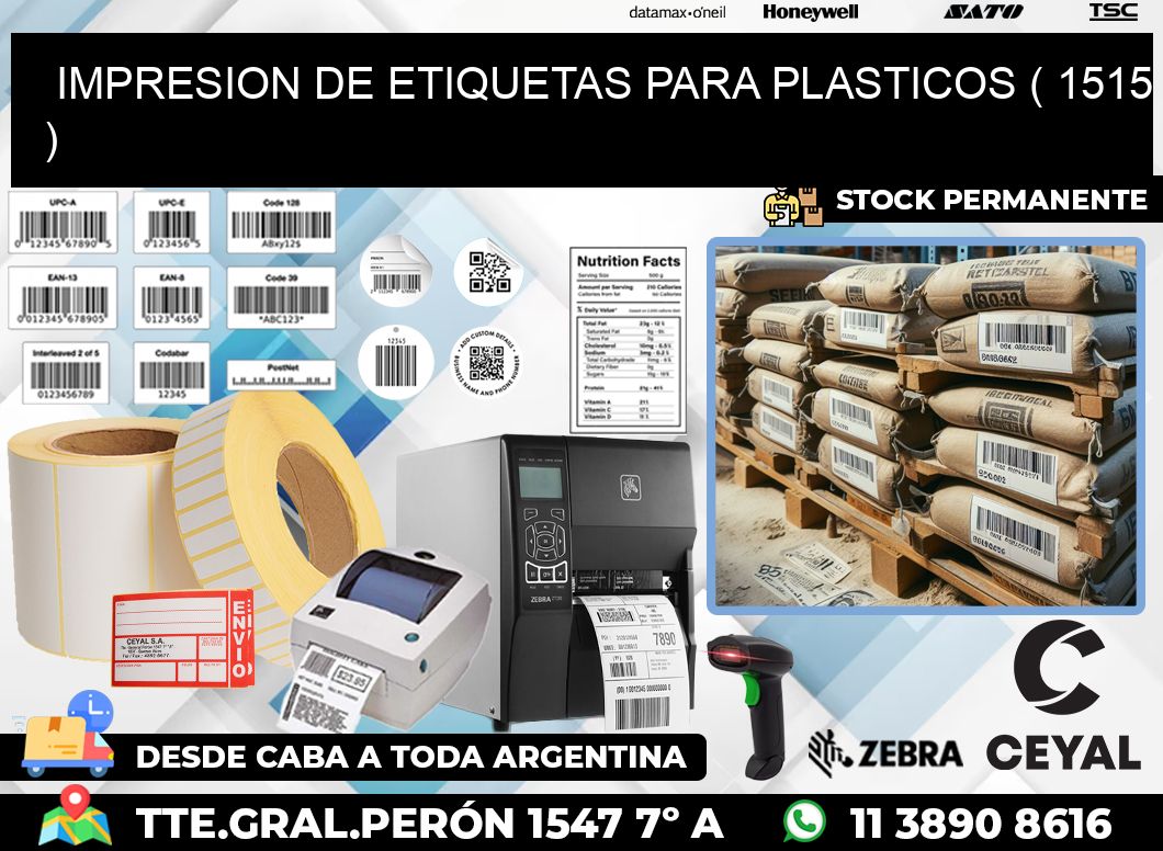 IMPRESION DE ETIQUETAS PARA PLASTICOS ( 1515 )