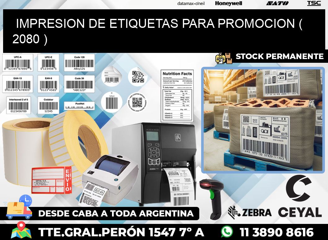IMPRESION DE ETIQUETAS PARA PROMOCION ( 2080 )