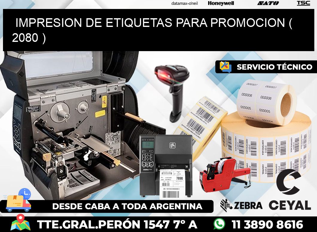 IMPRESION DE ETIQUETAS PARA PROMOCION ( 2080 )