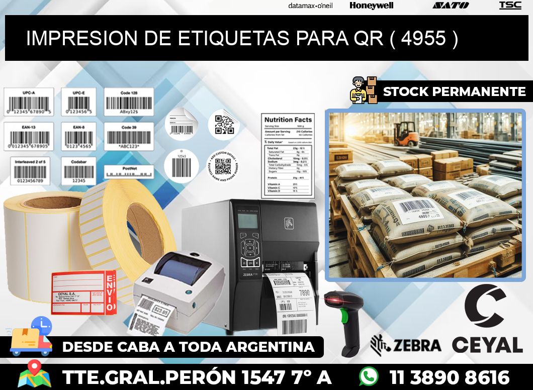 IMPRESION DE ETIQUETAS PARA QR ( 4955 )