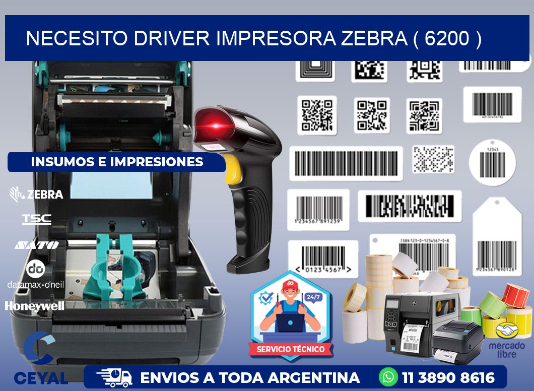 NECESITO DRIVER IMPRESORA ZEBRA ( 6200 )