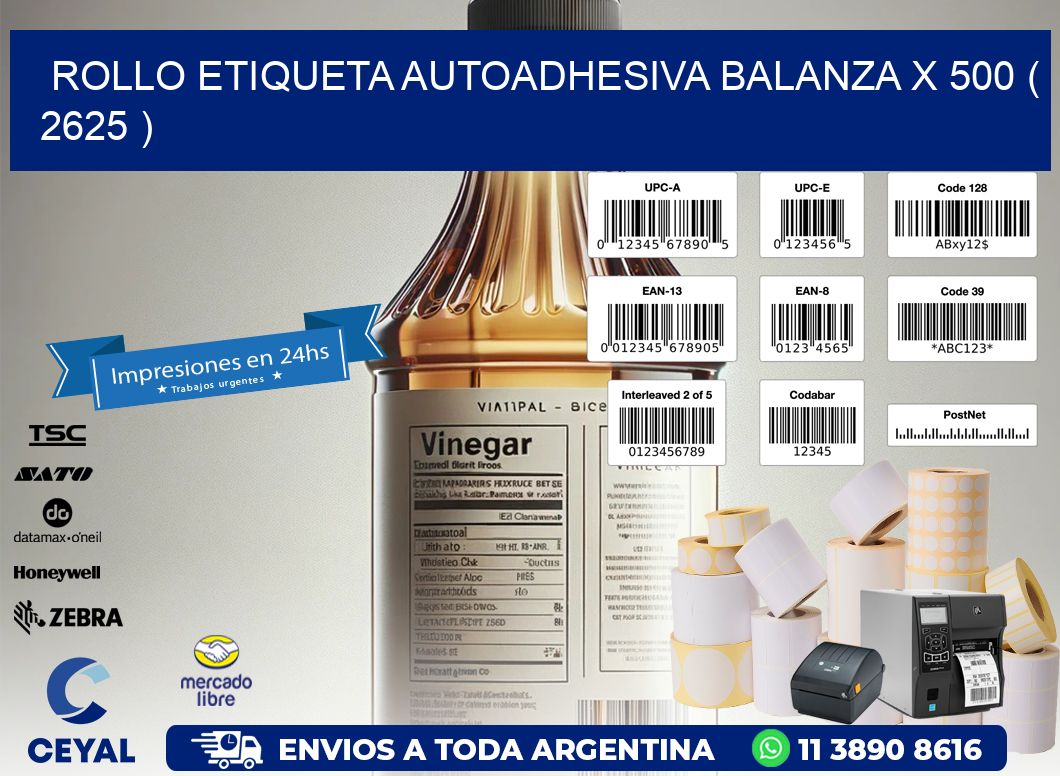 ROLLO ETIQUETA AUTOADHESIVA BALANZA X 500 ( 2625 )