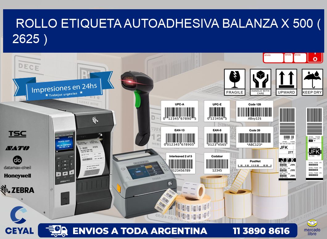 ROLLO ETIQUETA AUTOADHESIVA BALANZA X 500 ( 2625 )