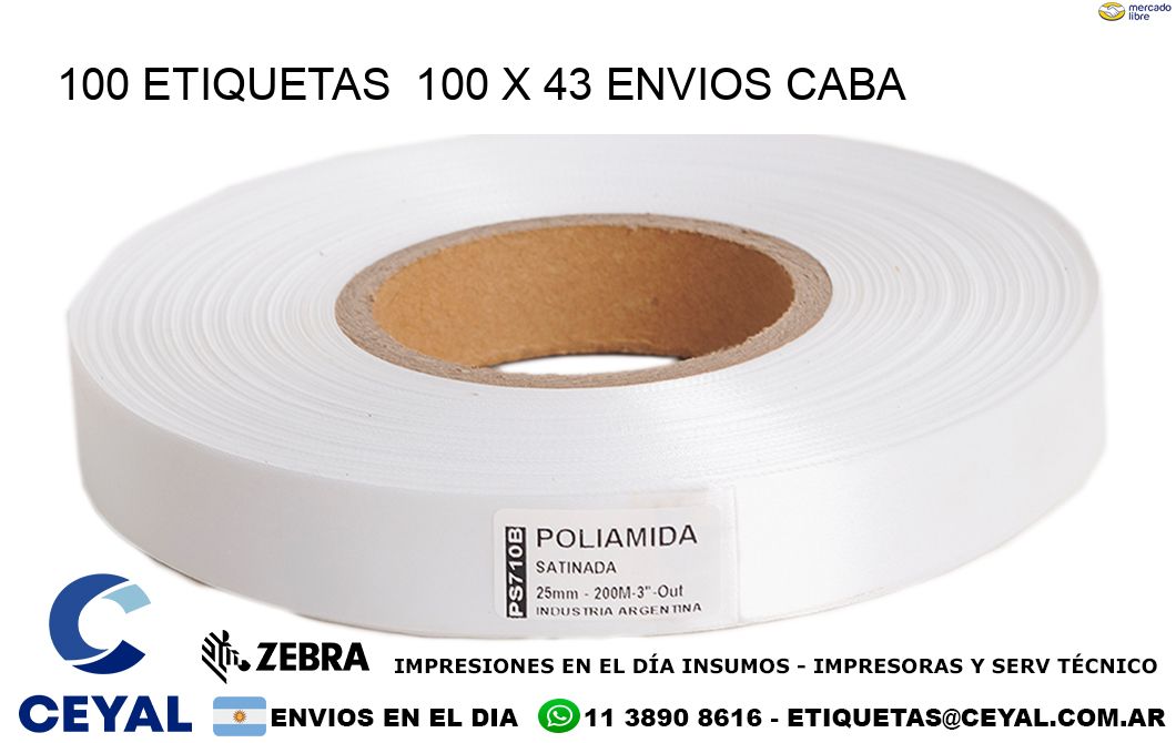 100 ETIQUETAS 100 x 43 ENVIOS CABA