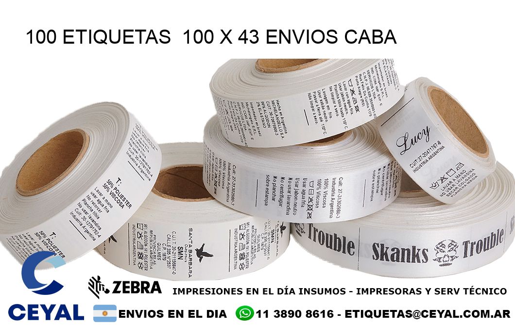 100 ETIQUETAS 100 x 43 ENVIOS CABA