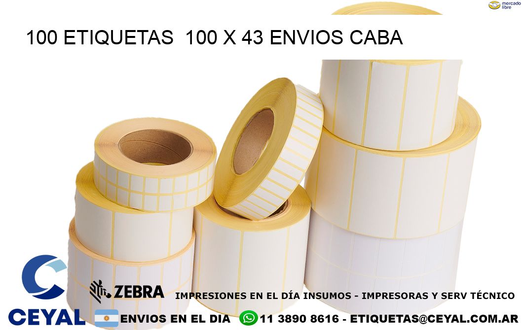 100 ETIQUETAS  100 x 43 ENVIOS CABA