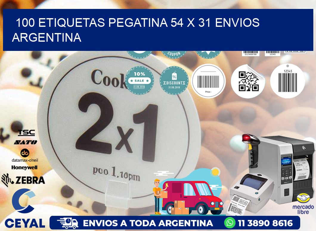 100 ETIQUETAS PEGATINA 54 x 31 ENVIOS ARGENTINA