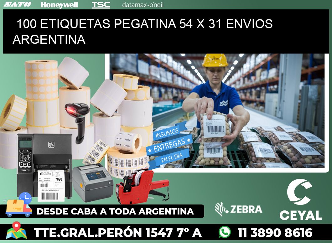 100 ETIQUETAS PEGATINA 54 x 31 ENVIOS ARGENTINA