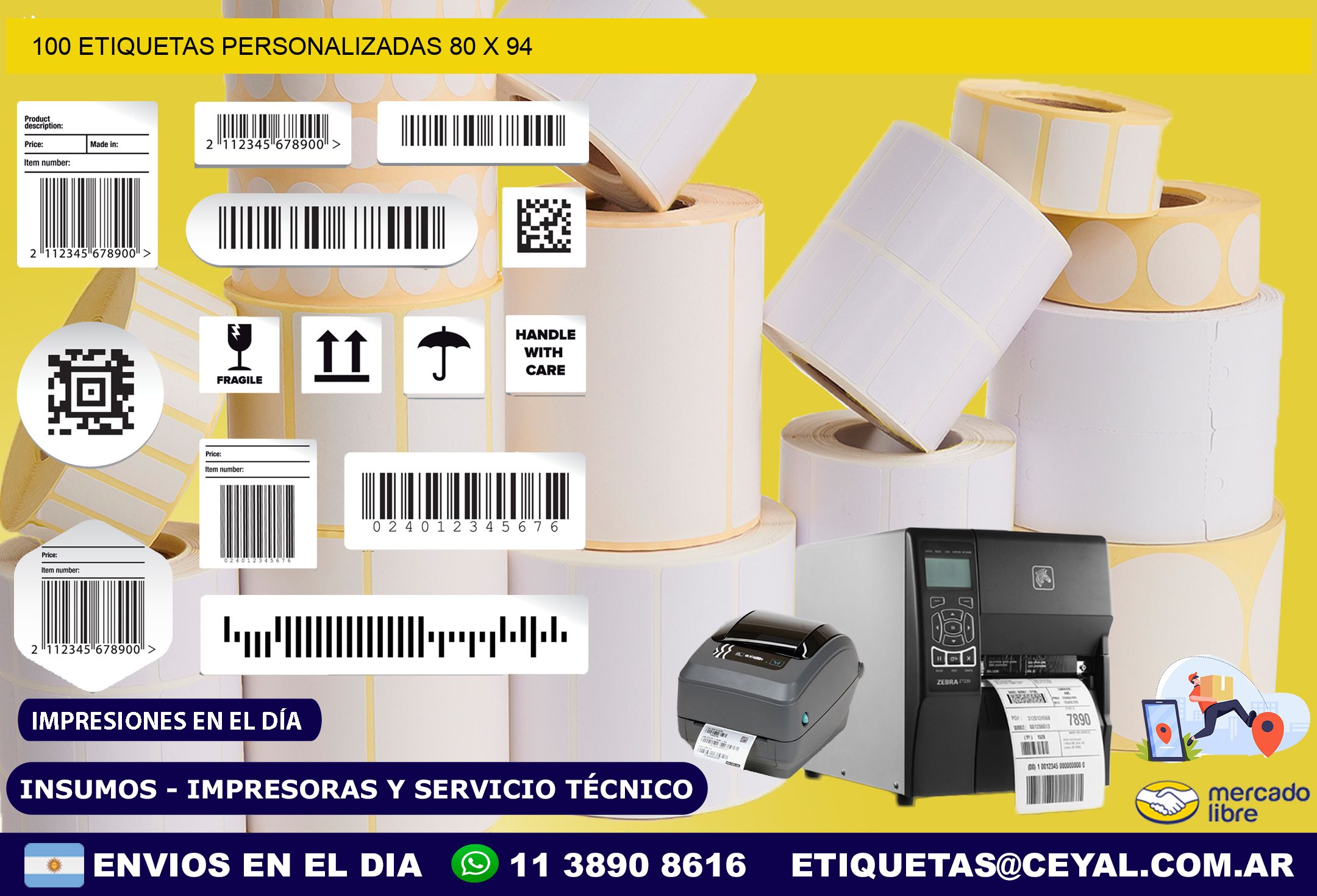 100 ETIQUETAS PERSONALIZADAS 80 x 94
