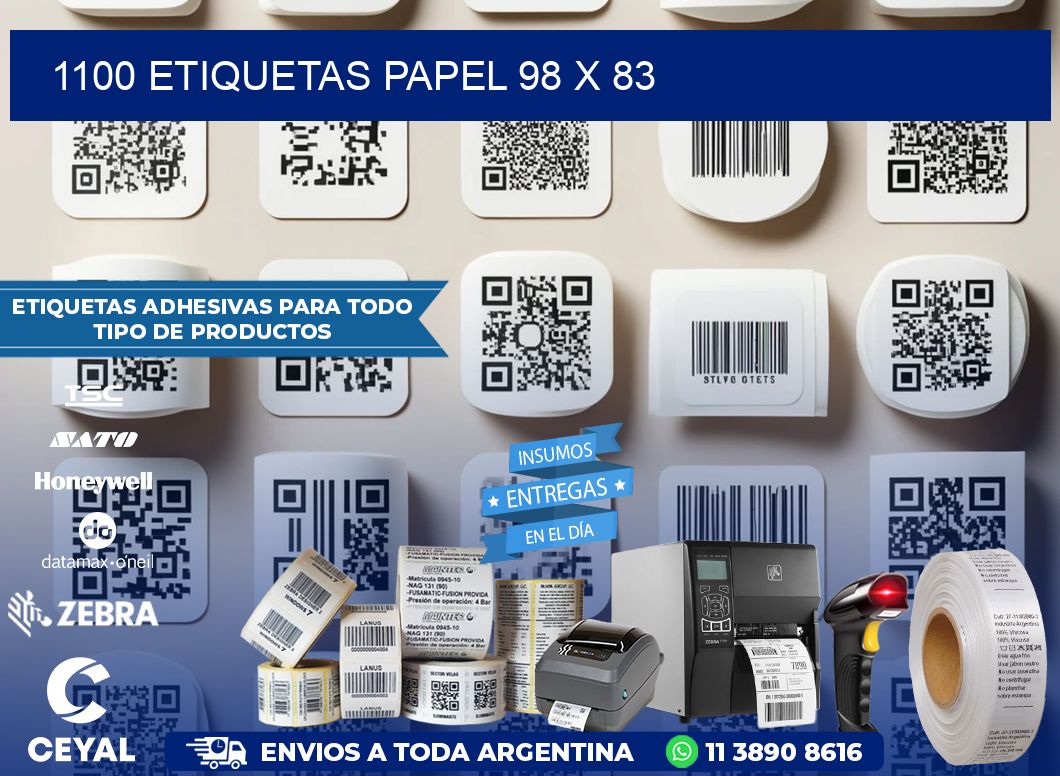 1100 ETIQUETAS PAPEL 98 x 83