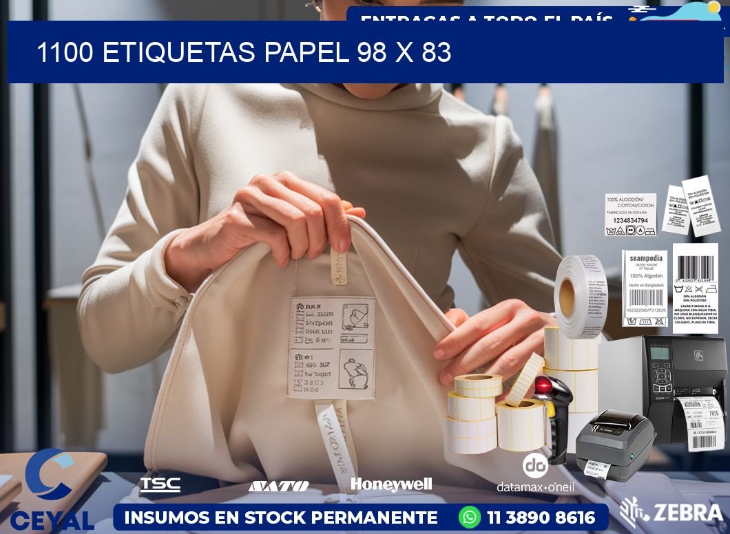 1100 ETIQUETAS PAPEL 98 x 83