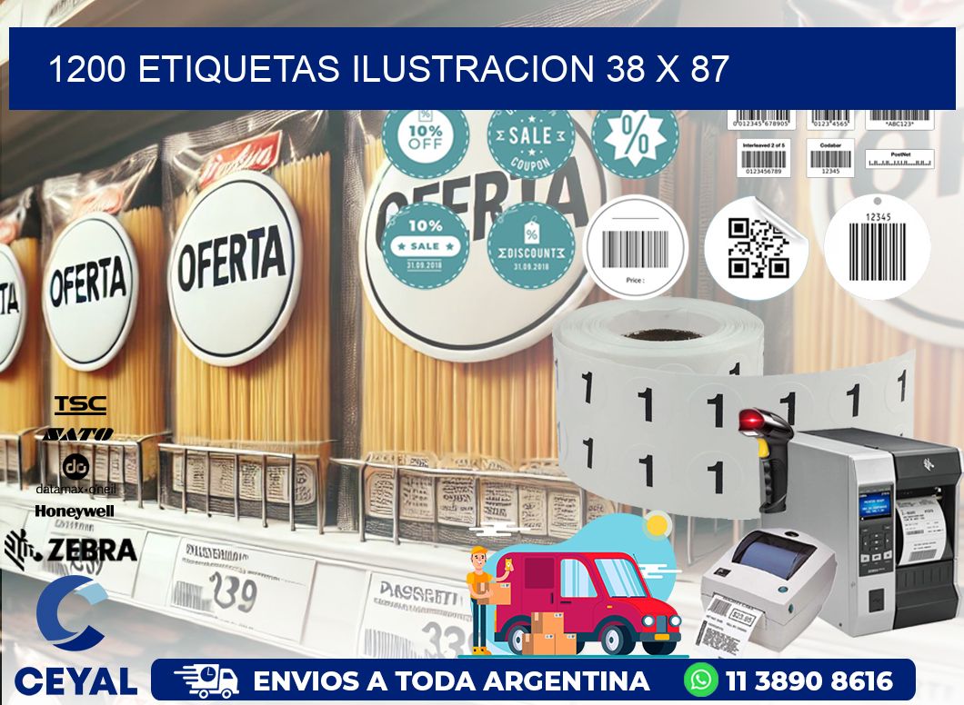 1200 ETIQUETAS ILUSTRACION 38 x 87