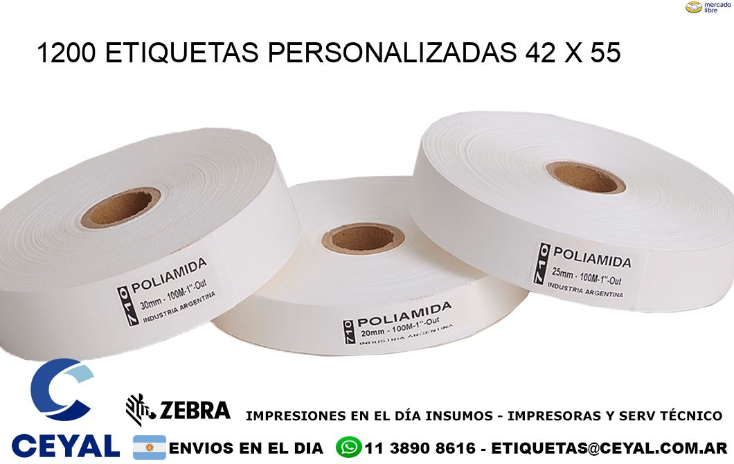 1200 ETIQUETAS PERSONALIZADAS 42 x 55