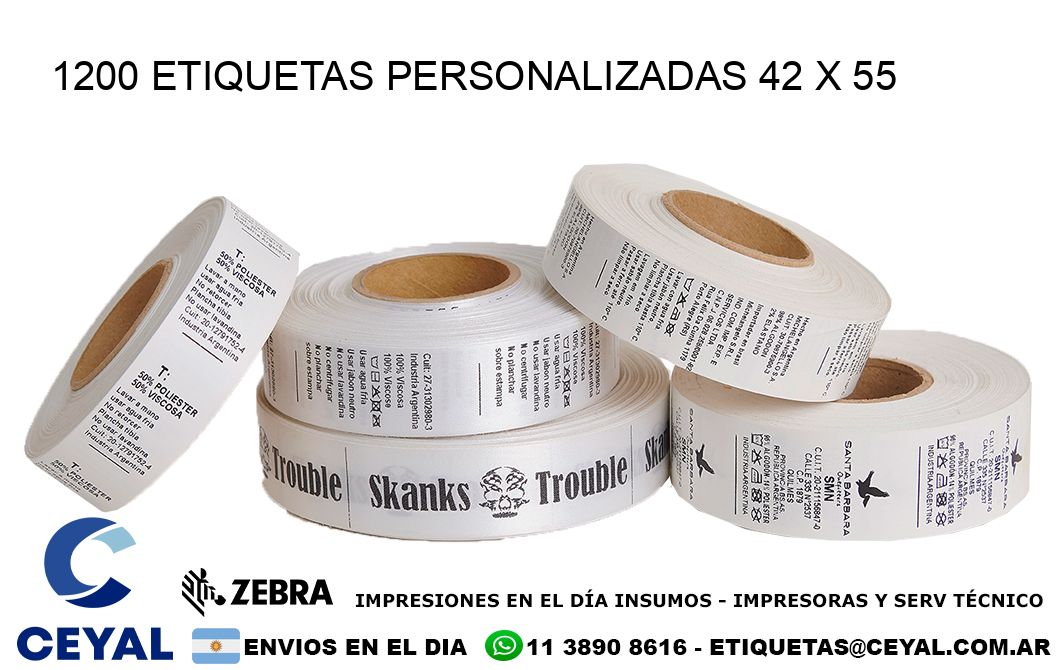 1200 ETIQUETAS PERSONALIZADAS 42 x 55