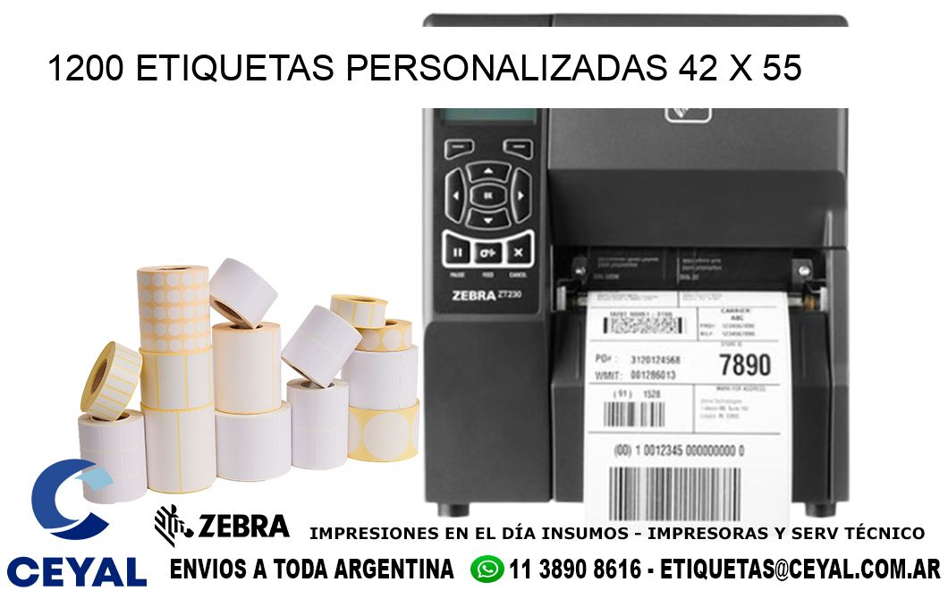 1200 ETIQUETAS PERSONALIZADAS 42 x 55