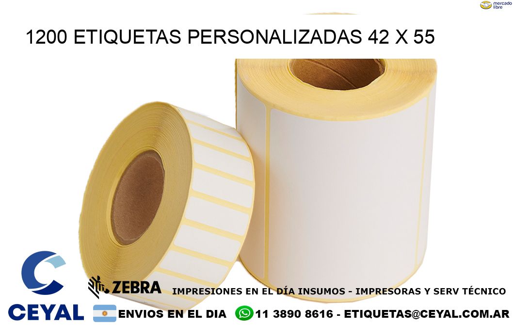 1200 ETIQUETAS PERSONALIZADAS 42 x 55