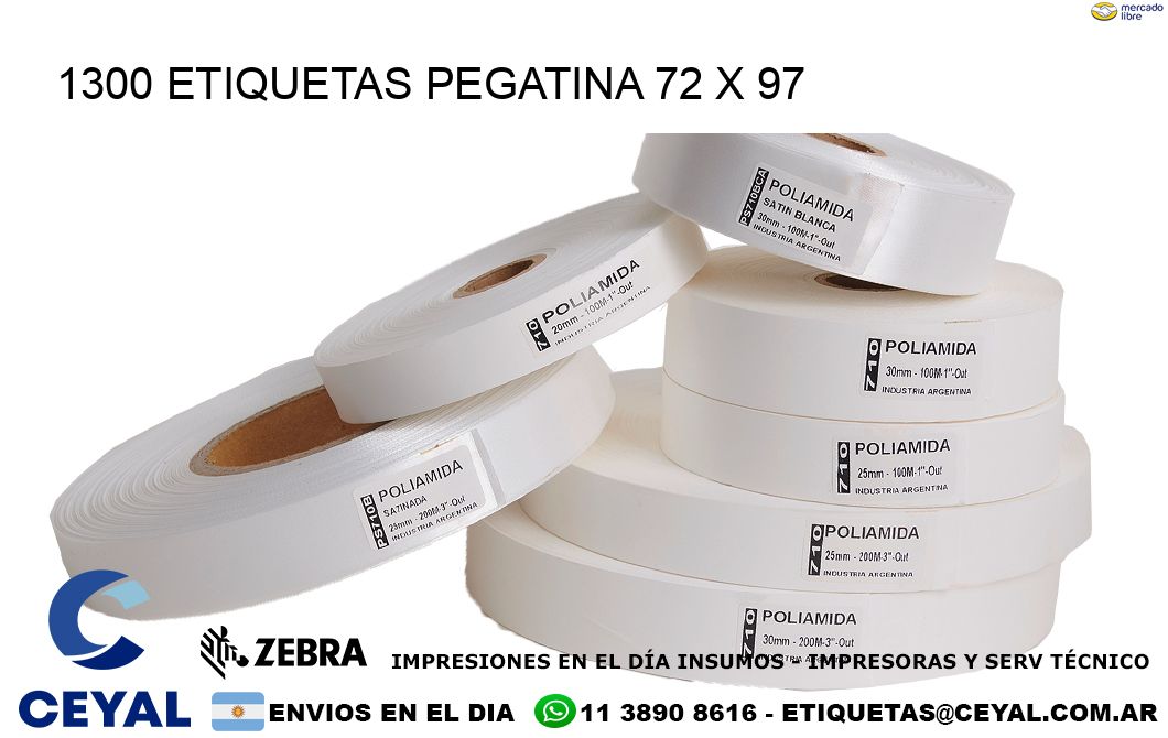 1300 ETIQUETAS PEGATINA 72 x 97