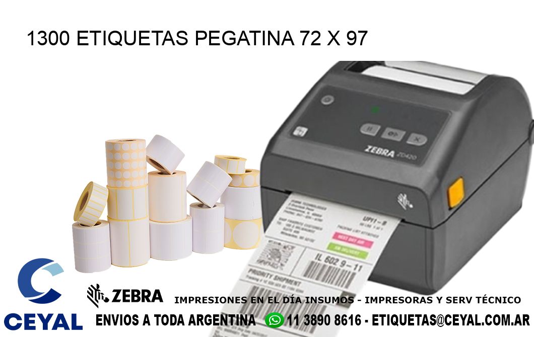 1300 ETIQUETAS PEGATINA 72 x 97