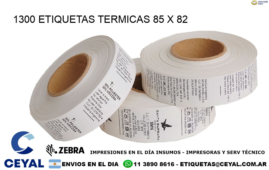 1300 ETIQUETAS TERMICAS 85 x 82