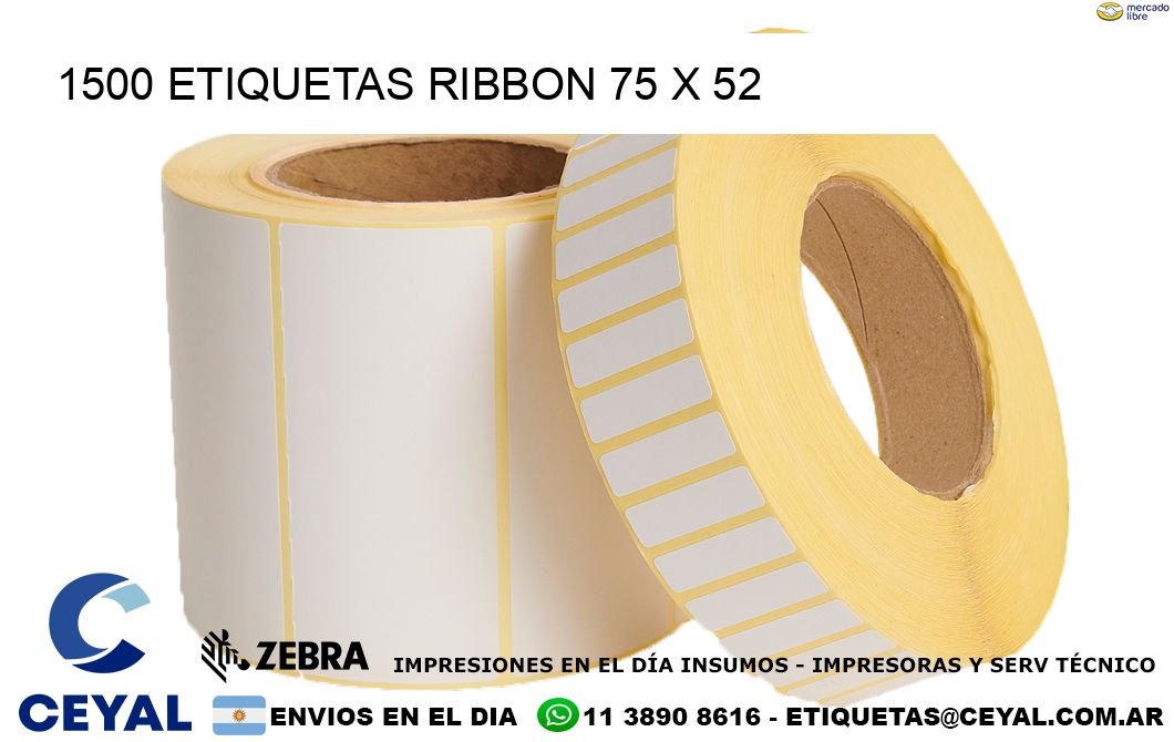 1500 ETIQUETAS RIBBON 75 x 52