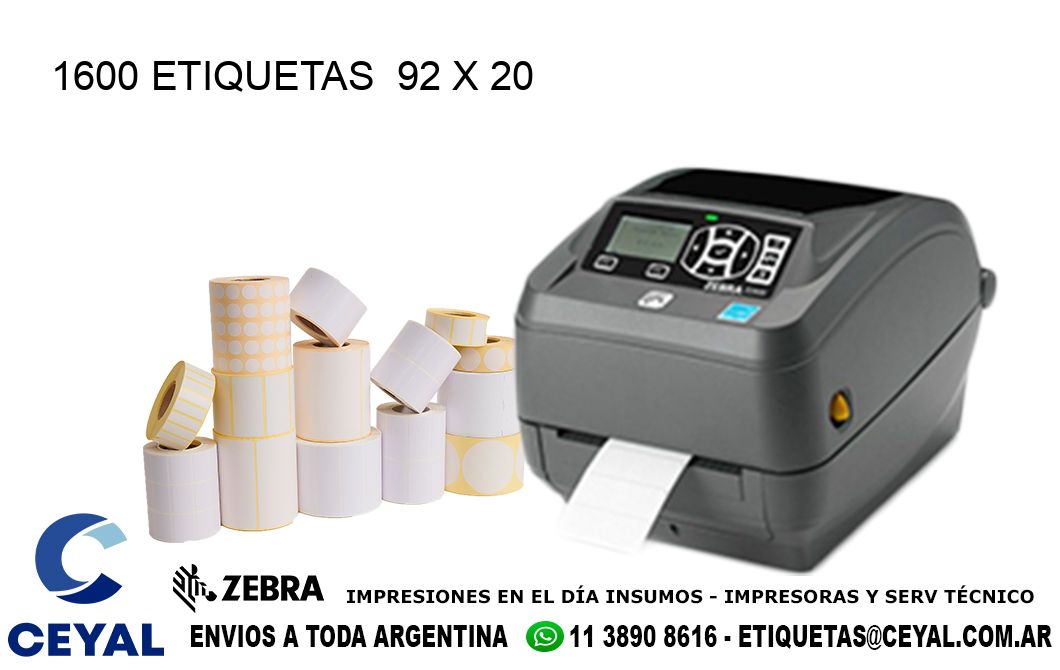 1600 ETIQUETAS 92 x 20