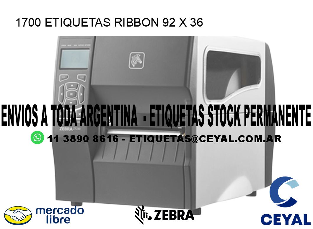 1700 ETIQUETAS RIBBON 92 x 36