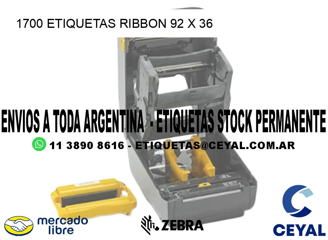1700 ETIQUETAS RIBBON 92 x 36