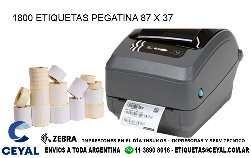 1800 ETIQUETAS PEGATINA 87 x 37