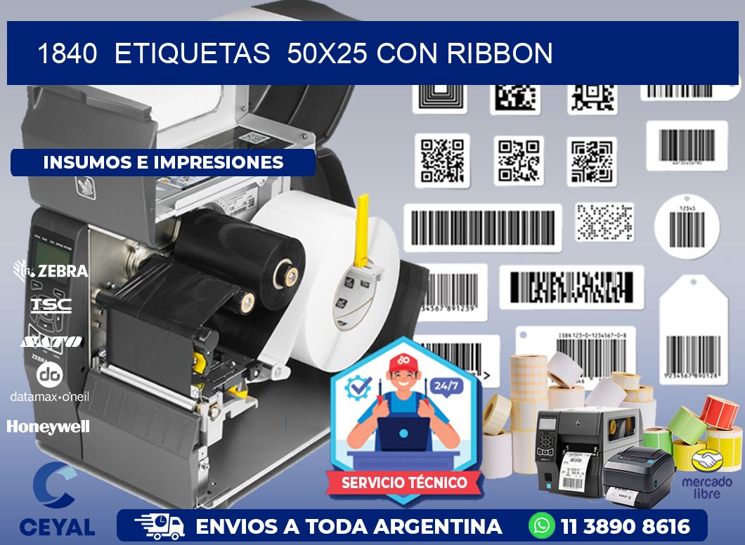 1840 ETIQUETAS 50X25 CON RIBBON