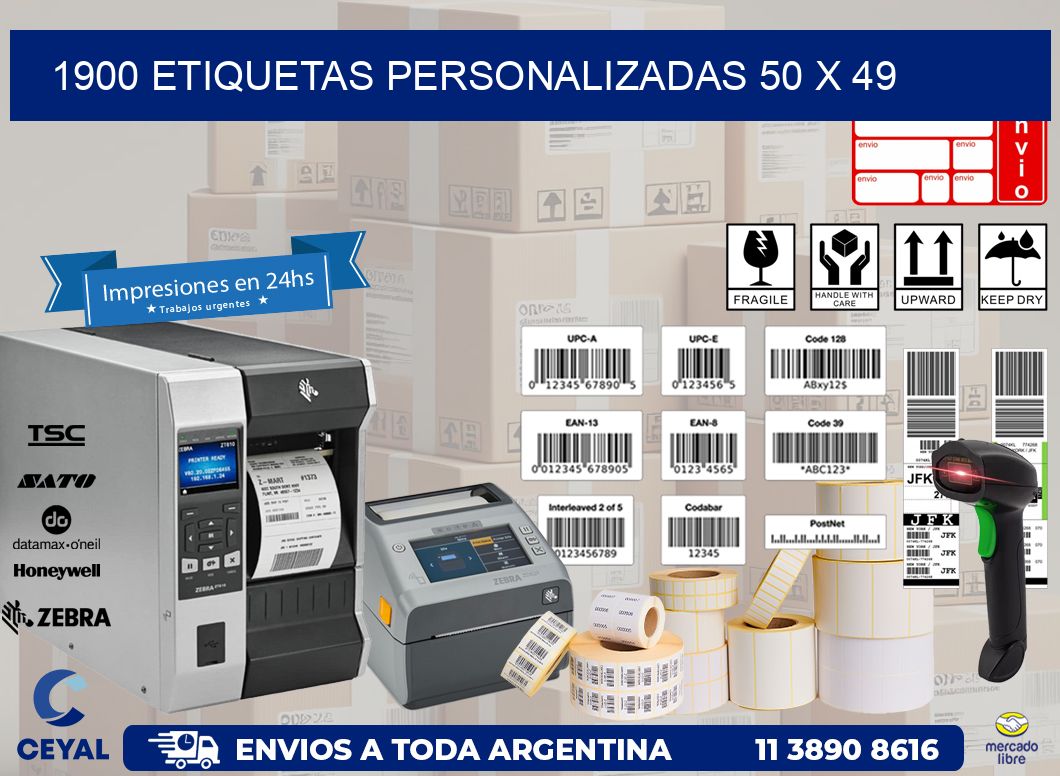 1900 ETIQUETAS PERSONALIZADAS 50 x 49