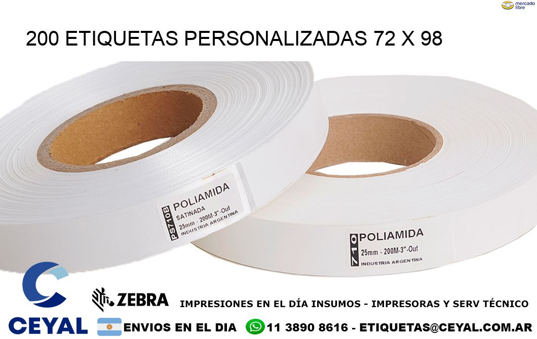 200 ETIQUETAS PERSONALIZADAS 72 x 98